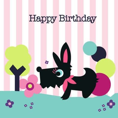 Happy Birthday Card - Bailey Stripes