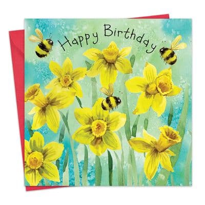 Happy Birthday Card Daffodils