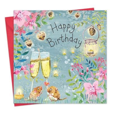 Happy Birthday Card Field Mice