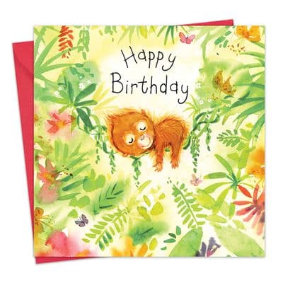 Happy Birthday Card Orangutan