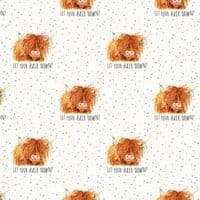 Funny Women's Wrapping Paper. Humour Birthday Gift Wrap. Scottish Highland Cow Scotland