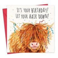 Funny Women's Wrapping Paper. Humour Birthday Gift Wrap. Scottish Highland Cow Scotland