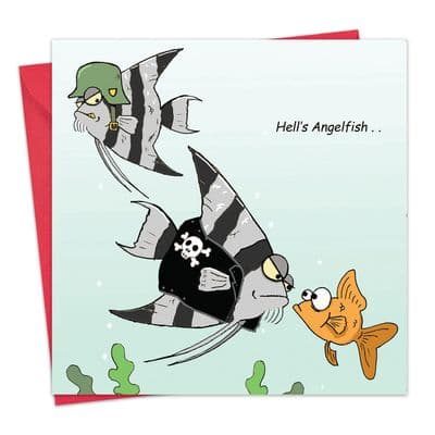 Hells Angelfish Funny Animal Card