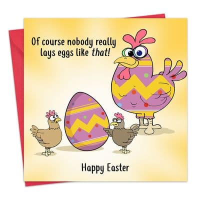 Humorous Easter Card Egg Confusion