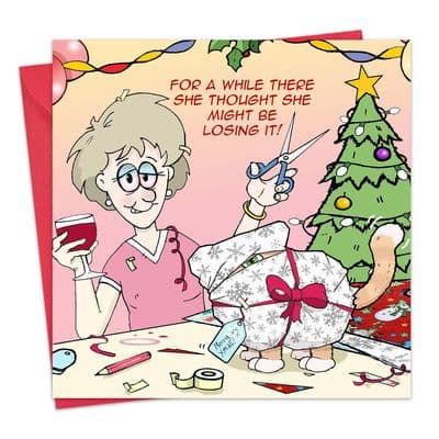 Losing It Funny Christmas Card For Her