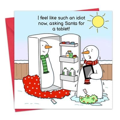 Melting Snowman Merry Xmas Card