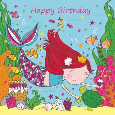 Mermaid Happy Birthday Card
