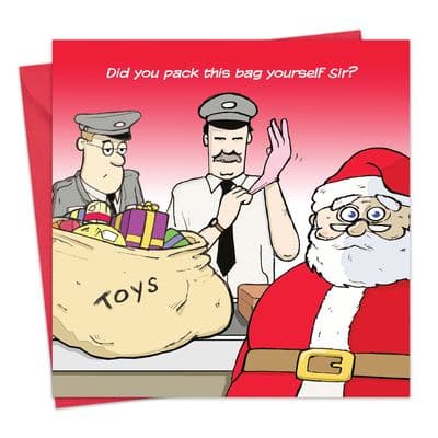 Merry Christmas Card Airport Security