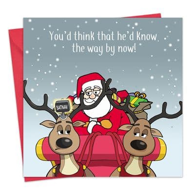 Merry Christmas Card You'd Think He'd Know the Way By Now