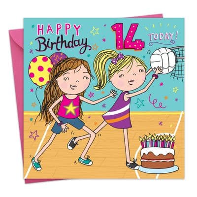 Netball Age 14 Birthday Card For Girl