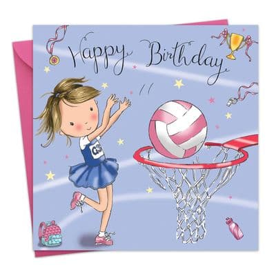 Netball Birthday Card Girls