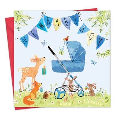 New Baby Boy Card Woodland