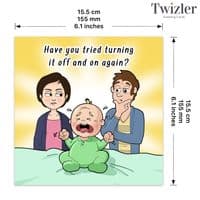 Funny New Baby Cards. Funny New Baby Boy Cards. Funny New Baby Girl Cards. Funny Gender Neutral New Baby Cards. Humorous Greeting Cards. Twizler.