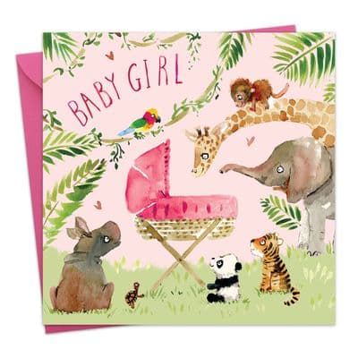 New Baby Girl Card Jungle