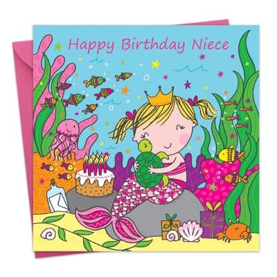 Niece Birthday Card Mermaid