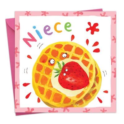Niece Birthday Card - Strawberry Waffle