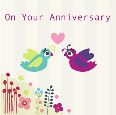 On Your Anniversary Card - White