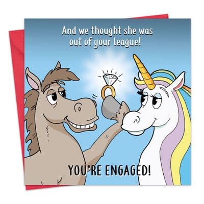 Out Of Your League Funny Engagement Card