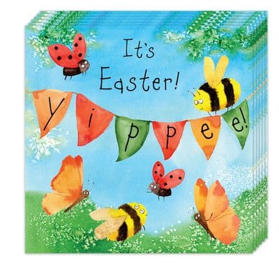 Pack of 12 Easter Cards - Bees & Ladybirds Design