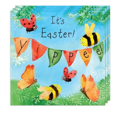 Pack of 3 Easter Cards - Bees & Ladybirds Design