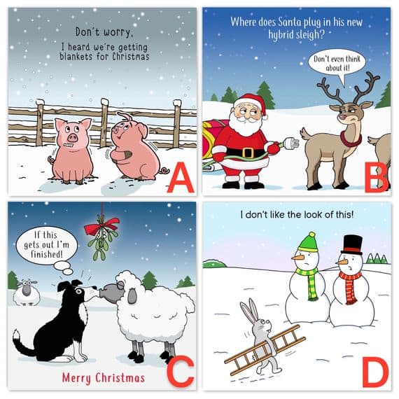 Pack of 3 Funny Christmas Cards Pack. Xmas Multipack. Funny Cards. Humour Cards. Humour Christmas Cards. Funny Xmas Cards. Humorous Christmas Cards. Twizler.