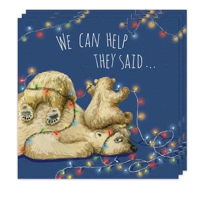 Pack of 3 Funny Christmas Cards - Polar Bears Design