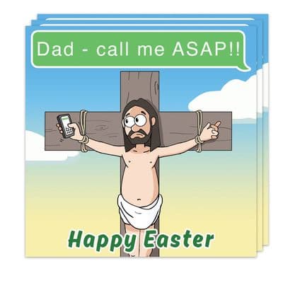 Pack of 3 Funny Easter Cards - Call Me ASAP Design