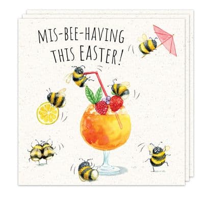 Pack of 3 Funny Easter Cards - Mis-Bee-Having Design