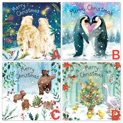 Pack of 6 Cute Christmas Cards Mixed Pack - Choose 6 Designs