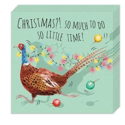 Pack of 8 Funny Christmas Cards - Pheasant Design