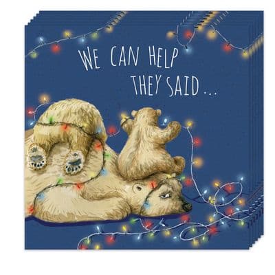 Pack of 8 Funny Christmas Cards - Polar Bears Design
