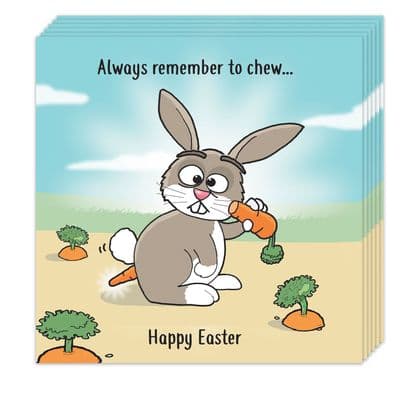 Pack of 8 Funny Easter Cards - Rabbit & Carrot Design