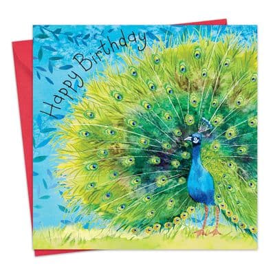 Peacock Happy Birthday Card