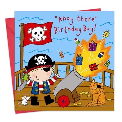 Pirate Cannon Happy Birthday Card For Boy