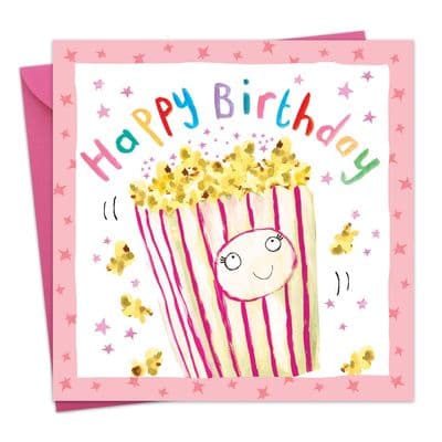 Popcorn Birthday Card For Girl