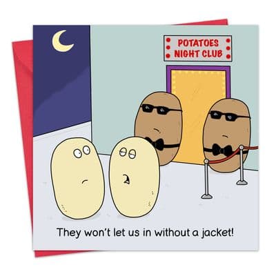 Potatoes Night Club Funny Blank Card