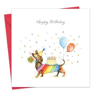 Sausage Dog Happy Birthday Card
