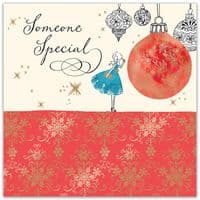 Someone Special Christmas Card with Gold Foiling, Contemporary Design and Red Envelope