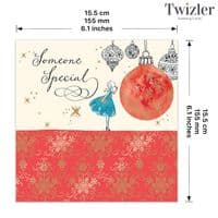 Someone Special Christmas Card with Gold Foiling, Contemporary Design and Red Envelope