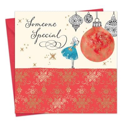 Someone Special Christmas Card with Gold Foiling, Contemporary Design and Red Envelope