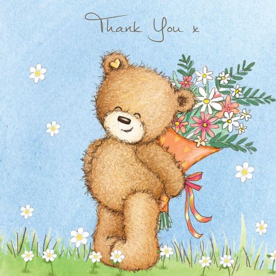 Birthday Bear With Pink Balloon, Happy Birthday Card