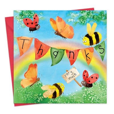 Thank You Card Bees & Butterflies
