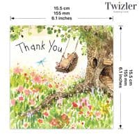 Thak You Cards. Cute Cards. Animal Cards. Cute Greetings Cards. Twizler