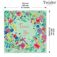 Thak You Cards. Flower Cards. Floral Cards. Cute Greetings Cards. Twizler