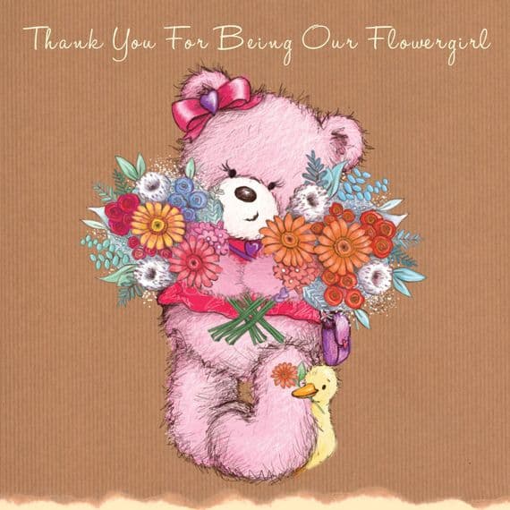 Birthday Bear With Pink Balloon, Happy Birthday Card