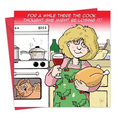 Think She Might Be Losing It Funny Xmas Card