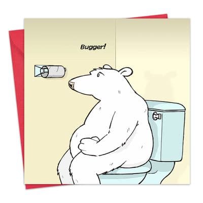 Toilet Paper Bugger Funny Blank Card