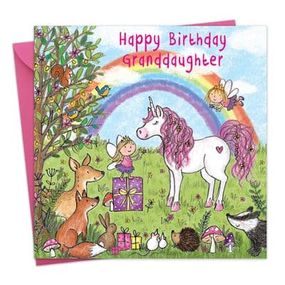 Unicorn Granddaughter Birthday Card