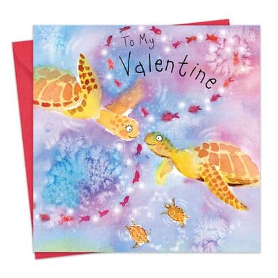 Valentines Day Card Turtles