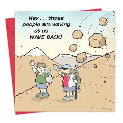 Wave Back Funny Birthday Card